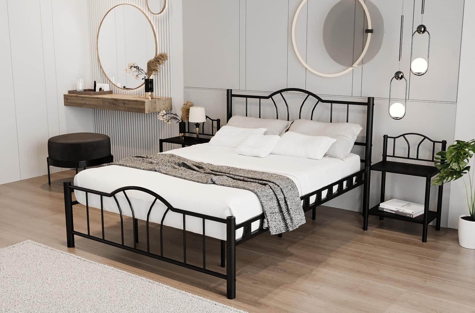 Argimo Bella Çift Kişilik Ferforje Metal Karyola