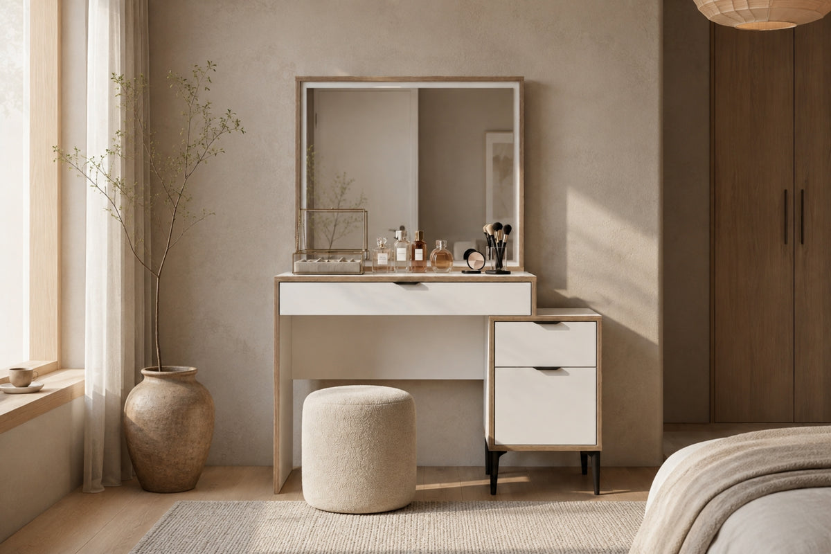 Argimo Arya Makyaj Masası 40x113x142 cm Beyaz