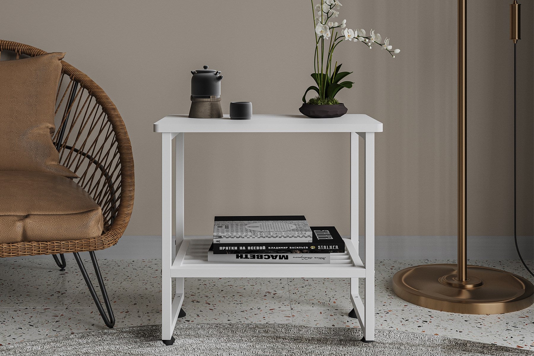 Argimo Legno Metal Baş Ucu Komodin