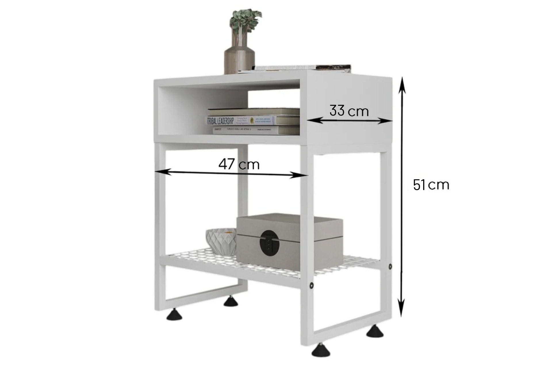 Argimo Armoni Metal Komodin Yatak Yanı Raf Sehpa