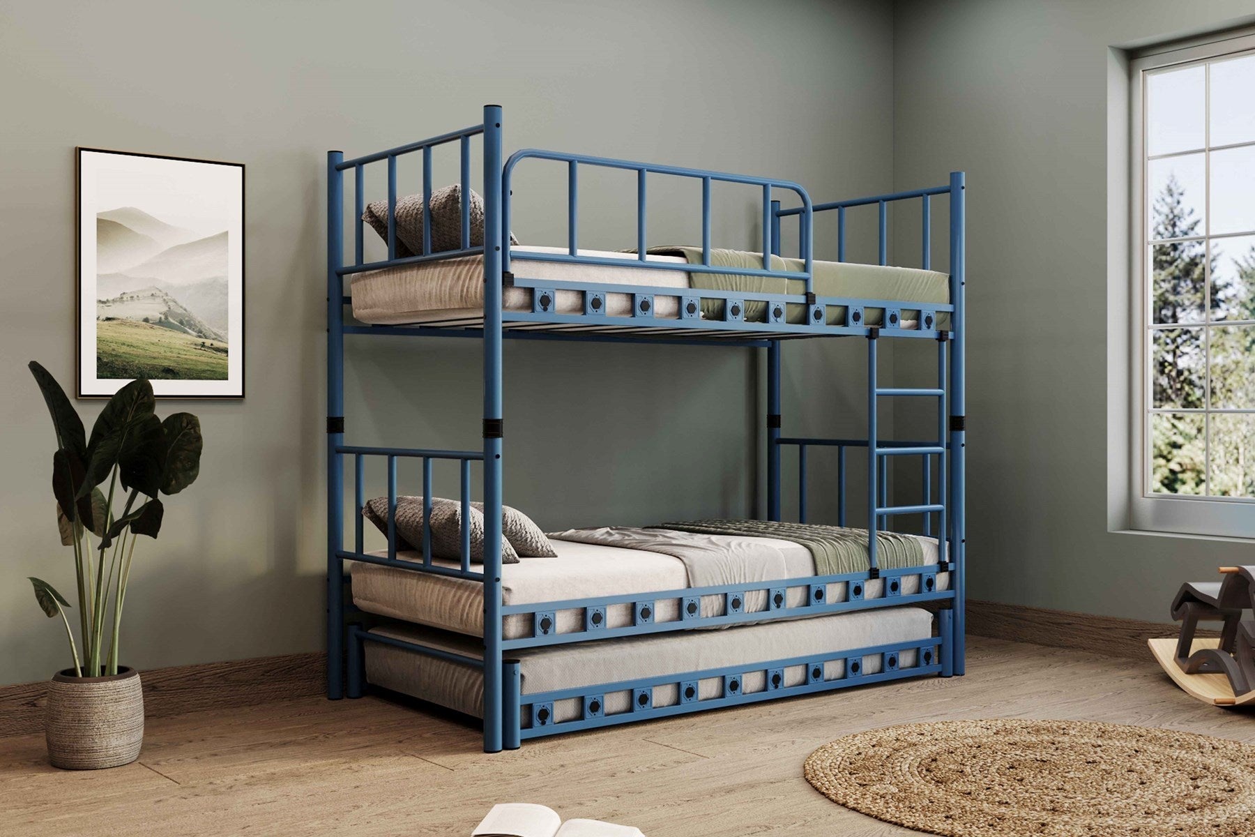 Argimo Zambak Yavrulu Genç Çocuk Odası Metal Ranza ve Karyola