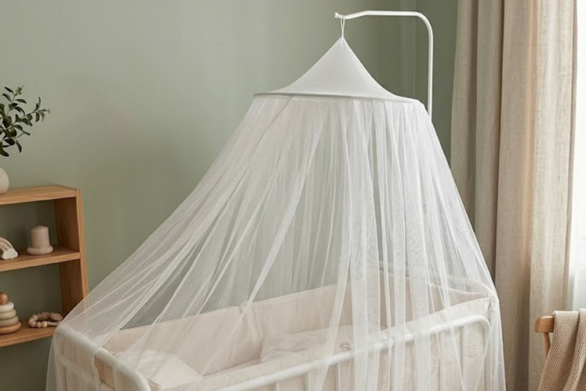 Argimo Bebek Park Beşik Cibinliği Bebek Karyola Tülü Beyaz