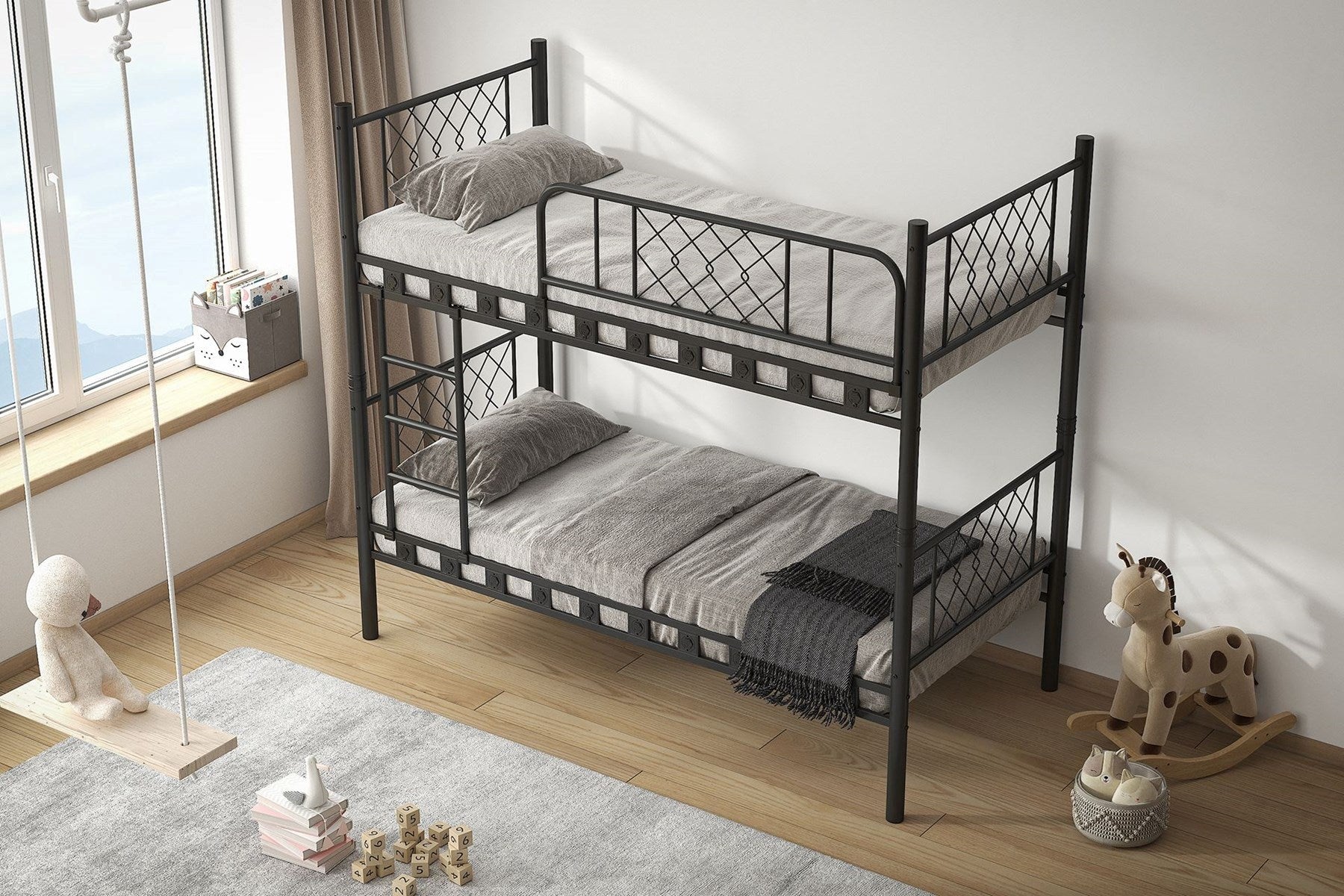 Argimo Metis Genç Çocuk Yatak Odası Metal Ranza ve Karyola