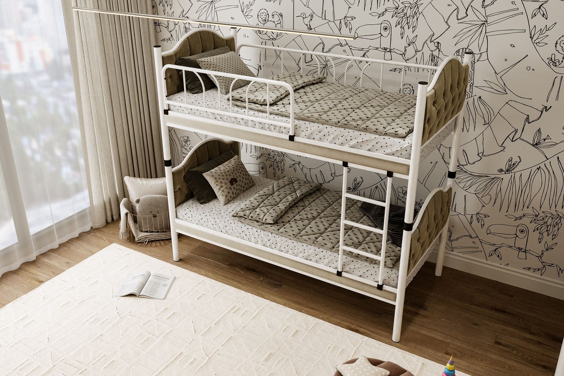 Argimo Melis Çift Katlı Metal Ranza ve Karyola