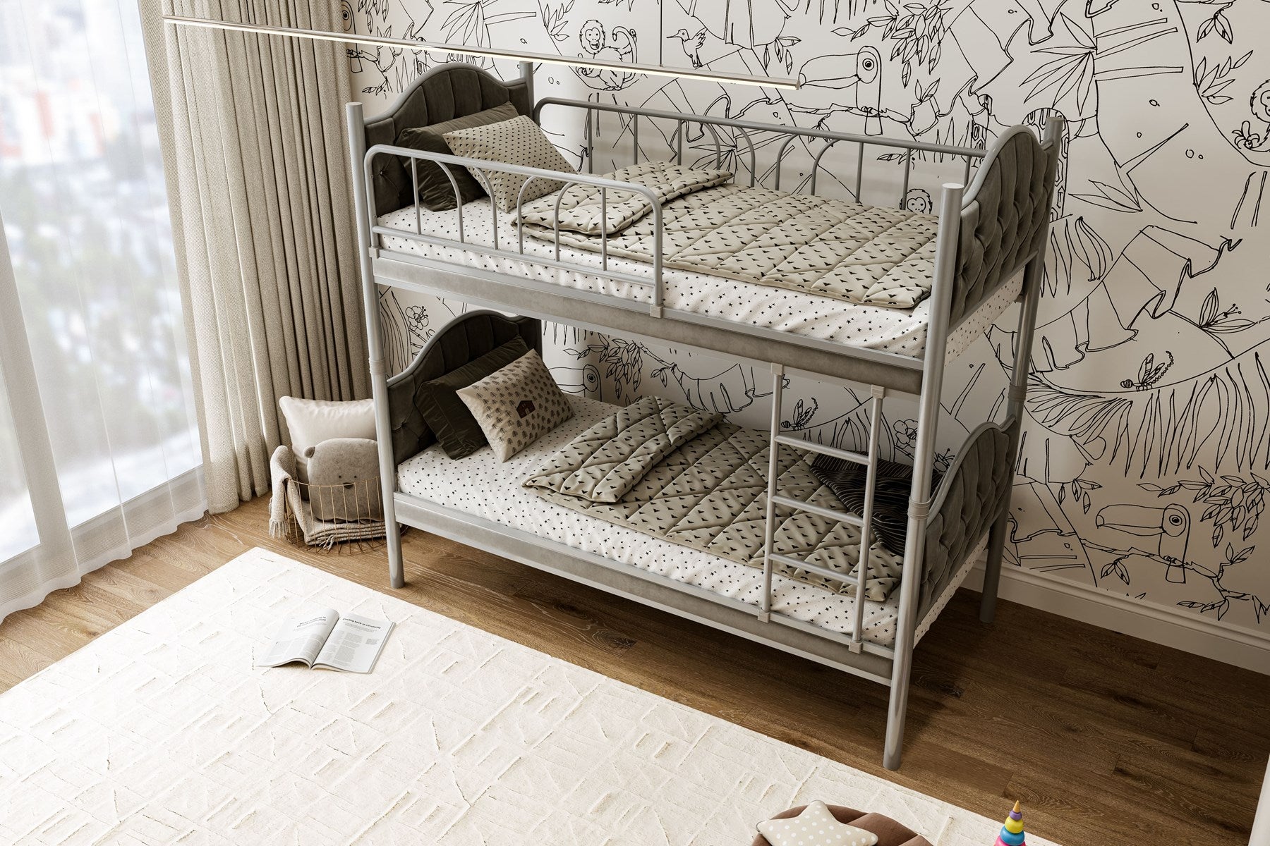 Argimo Melis Çift Katlı Metal Ranza ve Karyola