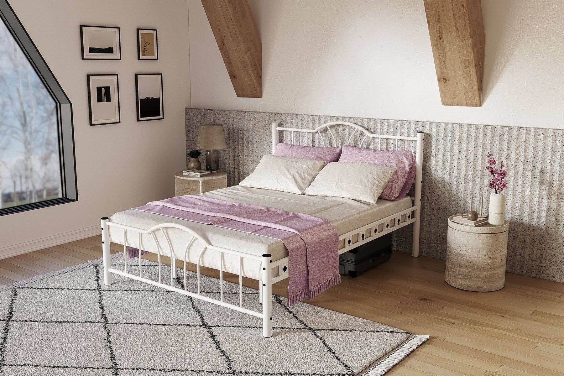 Argimo Bella Çift Kişilik Ferforje Metal Karyola