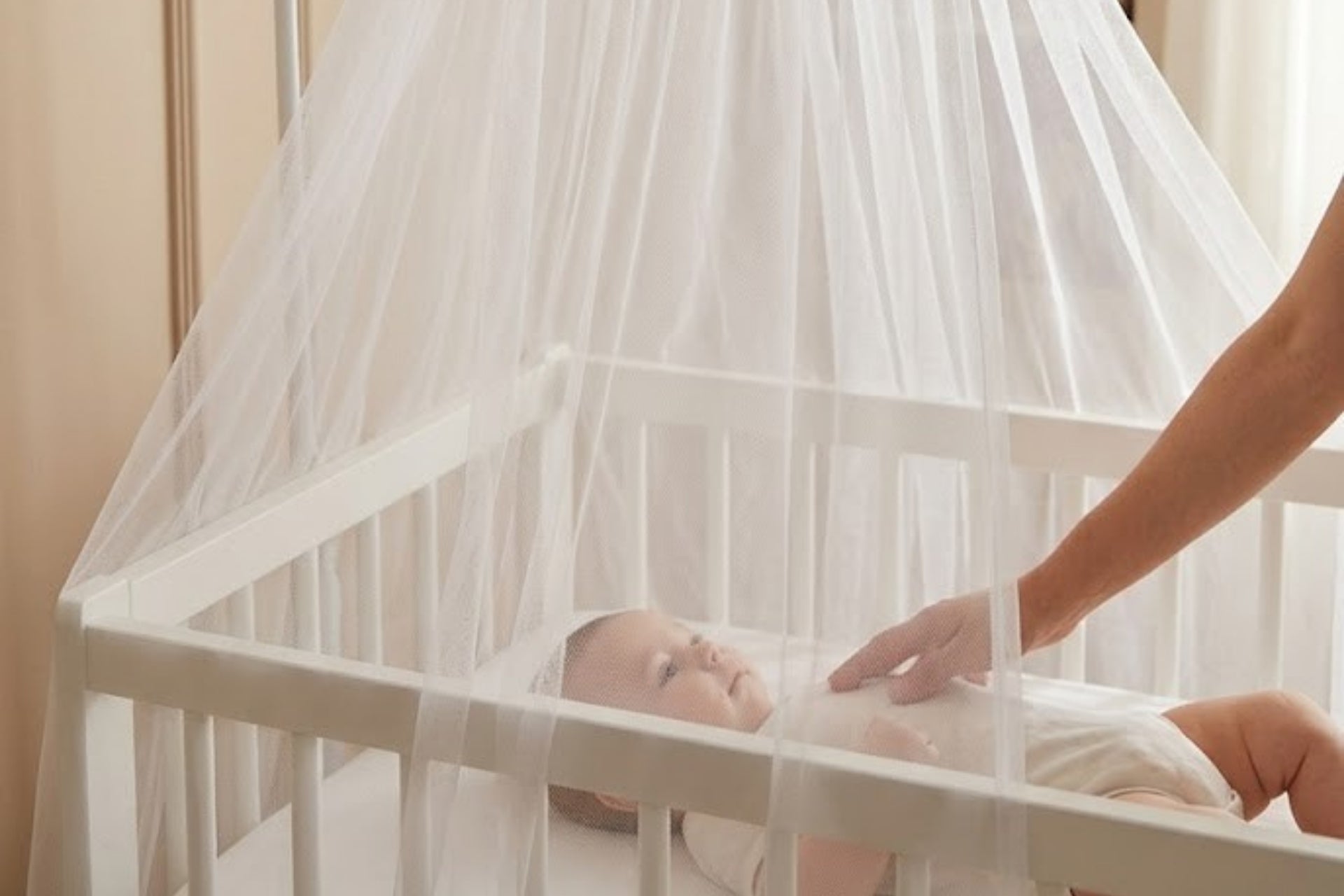 Argimo Bebek Park Beşik Cibinliği Bebek Karyola Tülü Beyaz