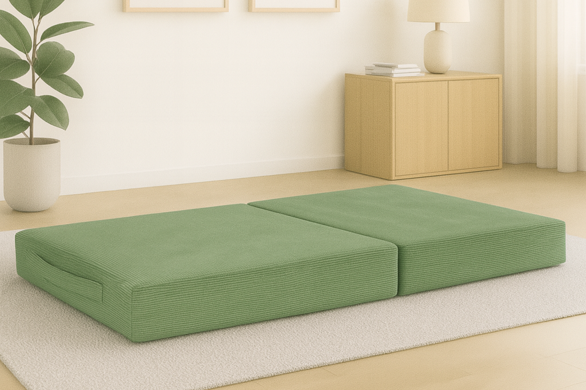 Argimo Luno Minder Katlanır Yatak Kadife Puf