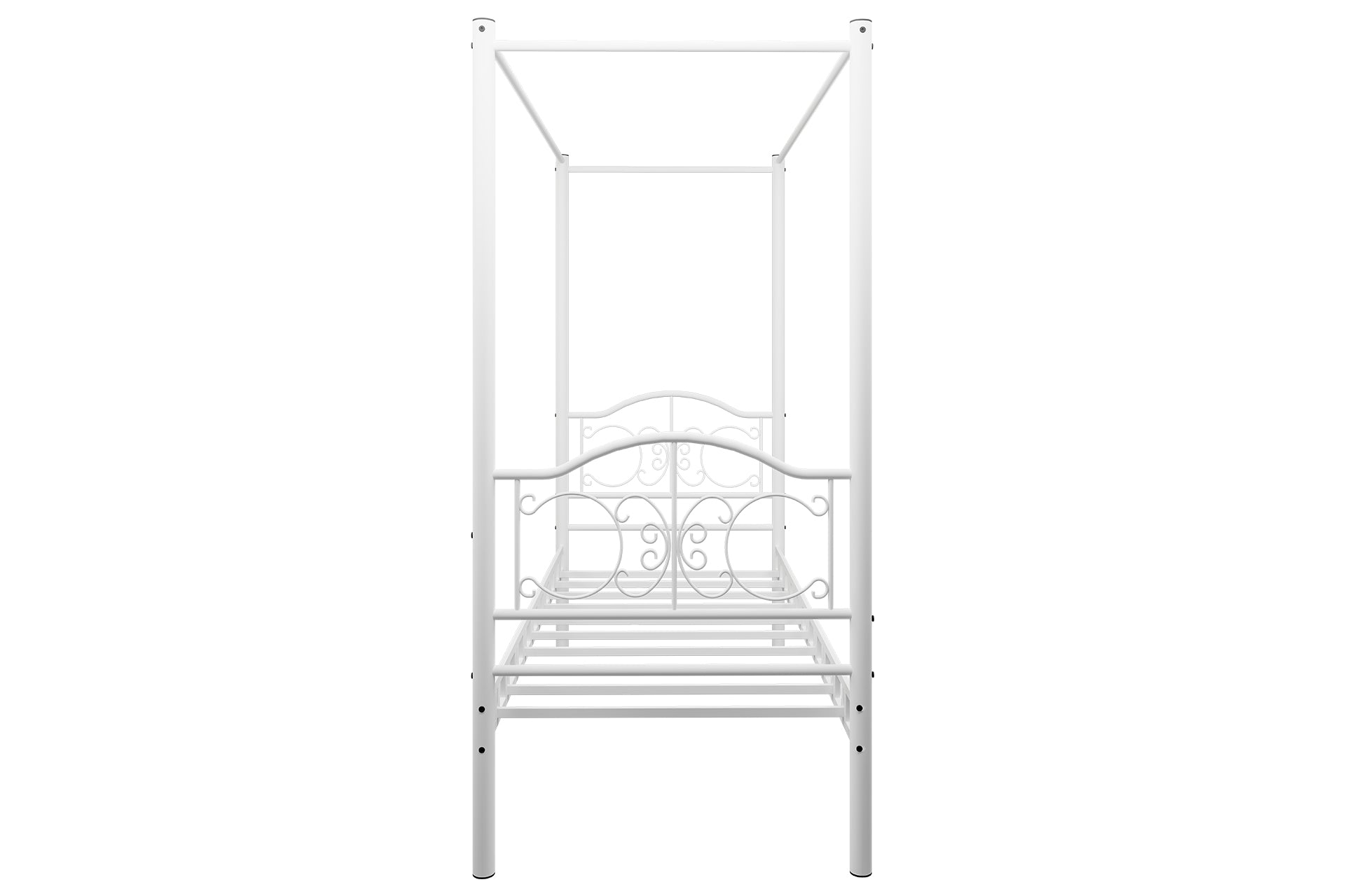 Argimo Pero Sultan Tek Kişilik Başlıklı Metal Beyaz Karyola (Cibinliksiz)