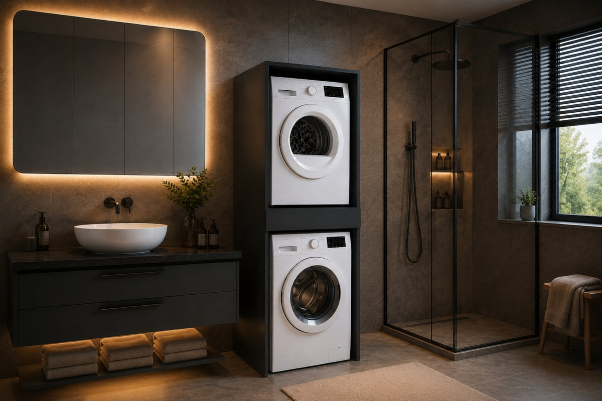 Argimo Senfoni Çamaşır ve Kurutma Makinesi Dolabı Tek Çekmeceli 67x67x190