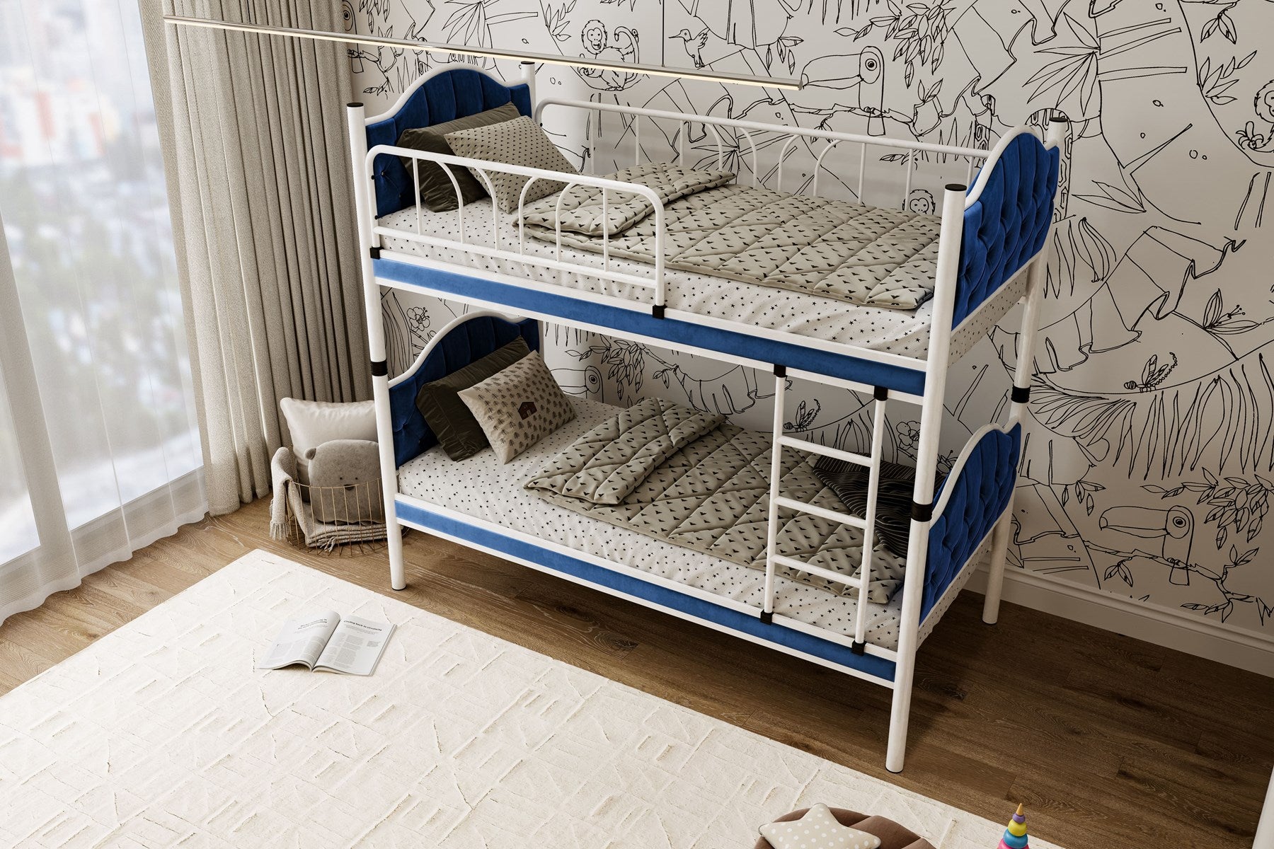 Argimo Melis Çift Katlı Metal Ranza ve Karyola