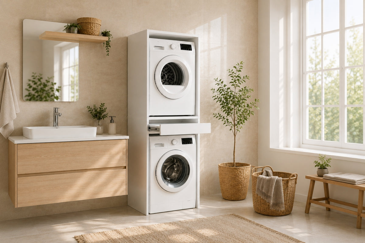 Argimo Senfoni Çamaşır ve Kurutma Makinesi Dolabı Tek Çekmeceli 67x67x190