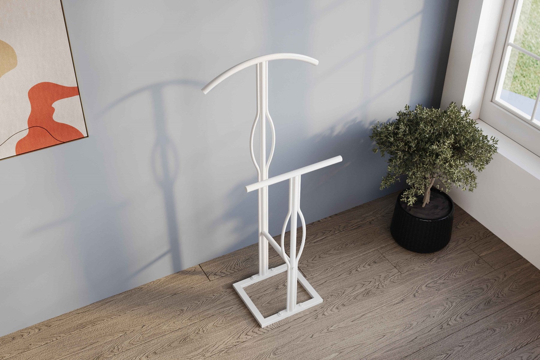 Argimo Dilsiz Uşak Çift Tepeli Metal Modüler Ofis İşyeri Elbise Askılık