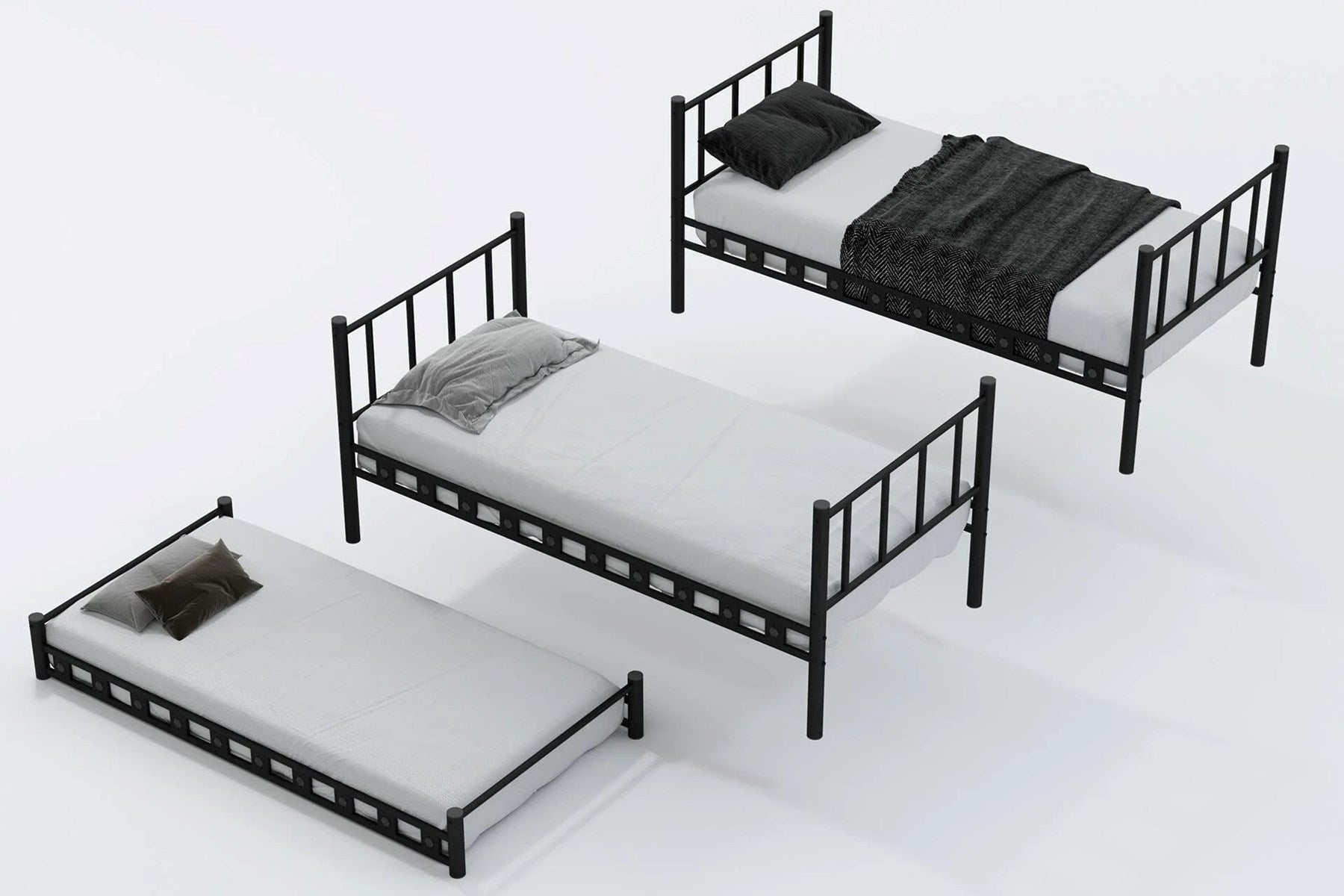 Argimo Zambak Yavrulu Genç Çocuk Odası Metal Ranza ve Karyola