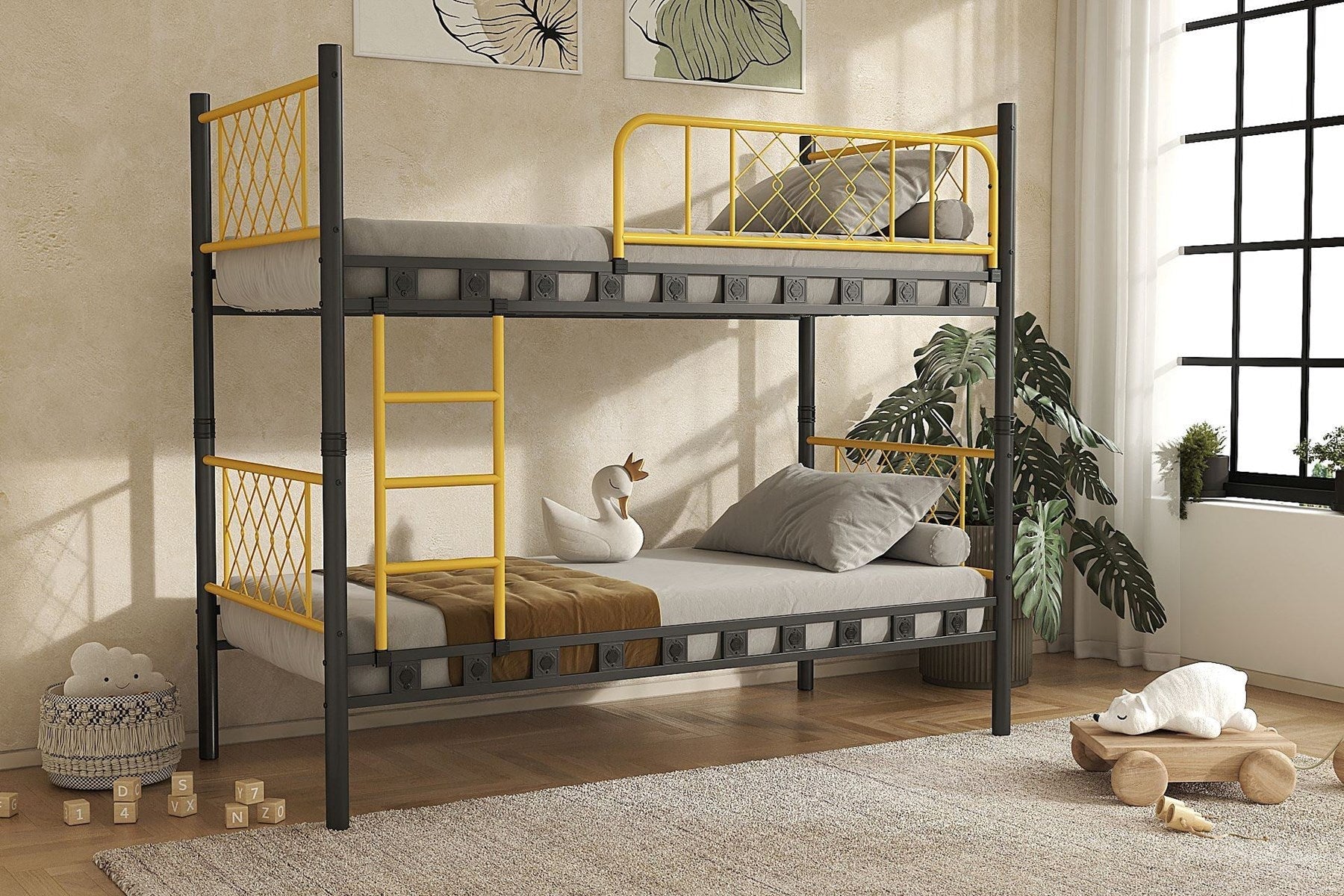 Argimo Metis Genç Çocuk Yatak Odası Metal Ranza ve Karyola