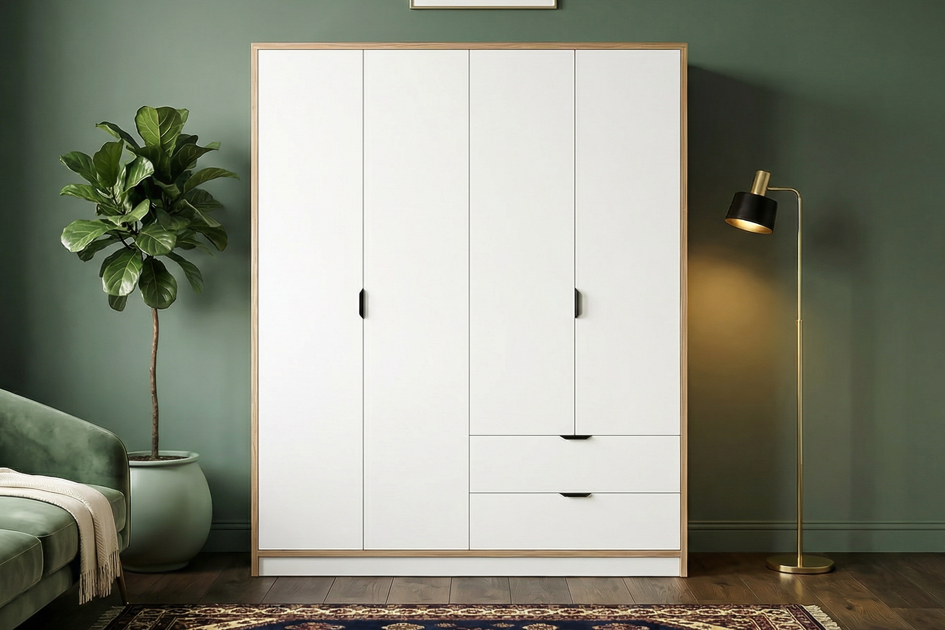 Argimo Arya 4 Kapaklı Dolap 44x128x182 cm Beyaz