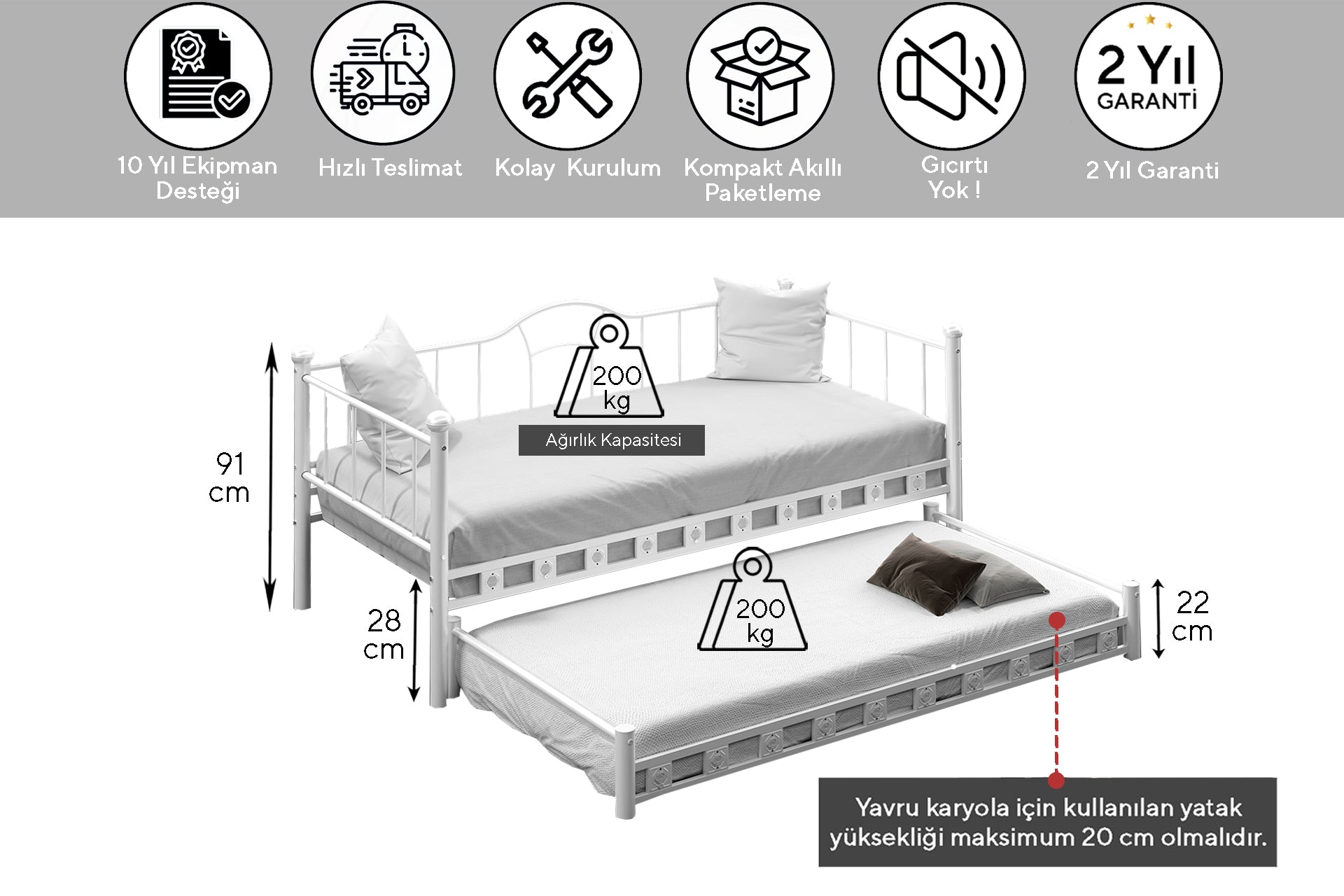 Argimo Kamelya Yavrulu Daybed Sedir Karyola