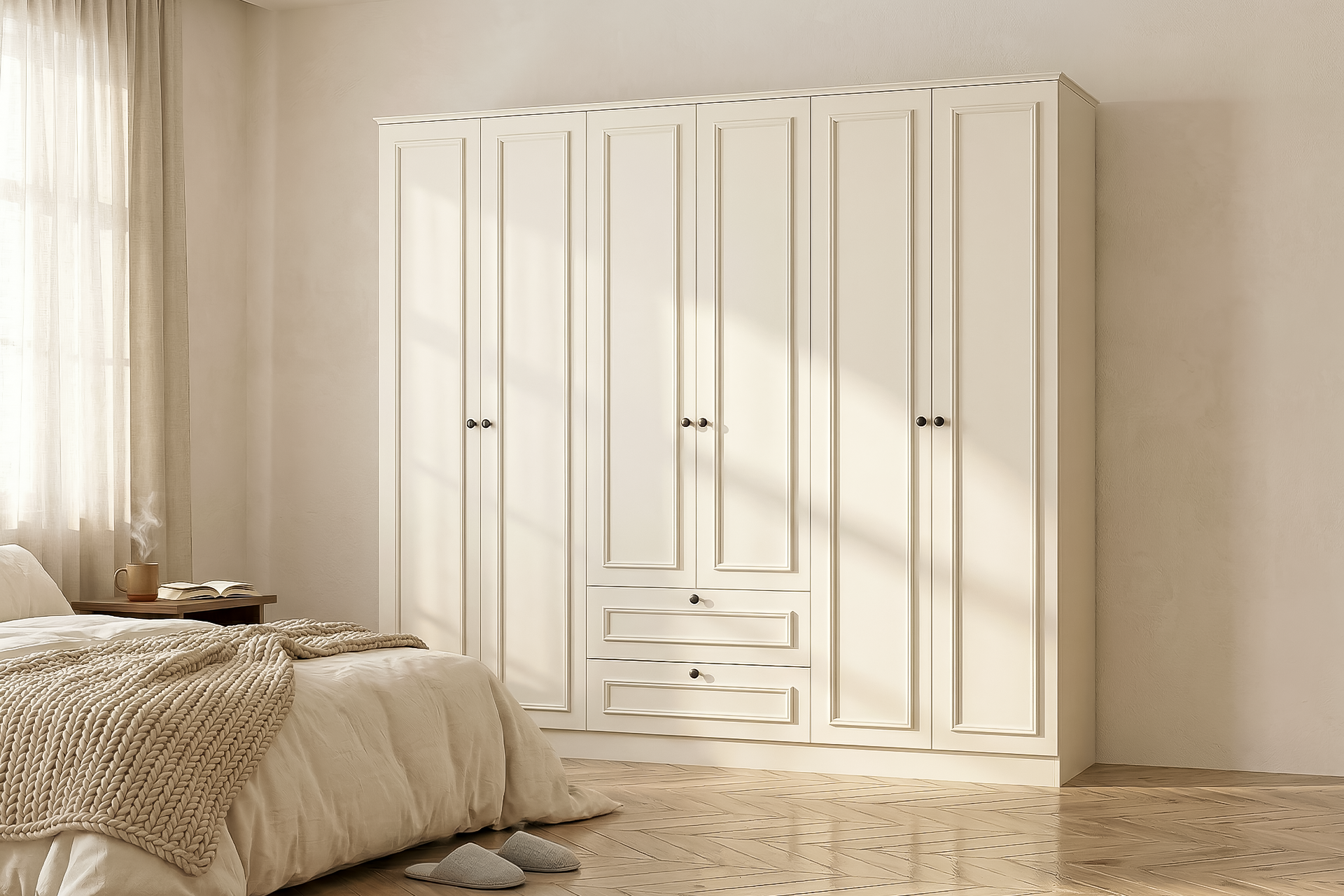 Argimo Maya 6 Kapaklı Dolap 54x182x209 cm Beyaz