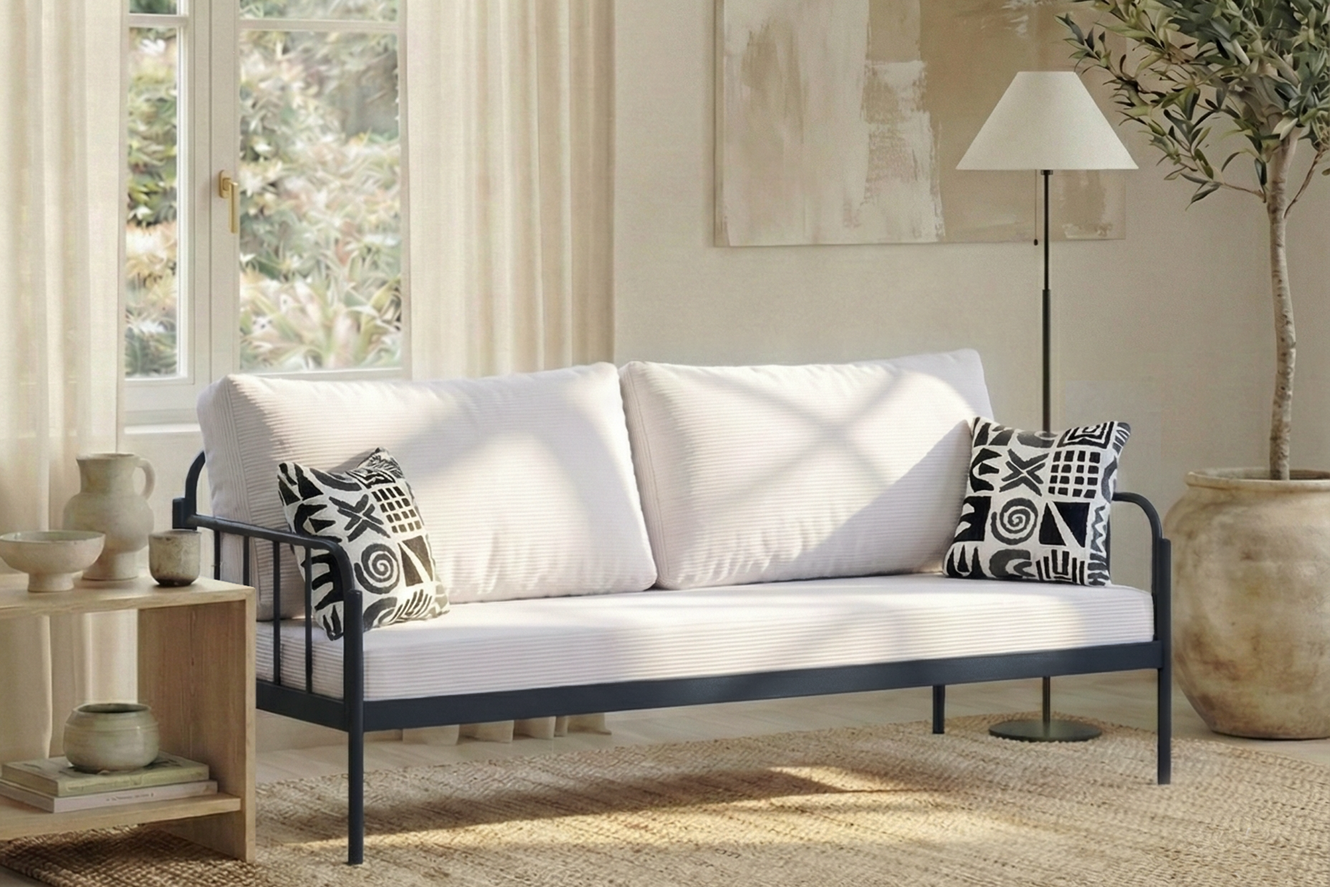 Argimo Sofia Kırlentli Minderli Metal Karyola