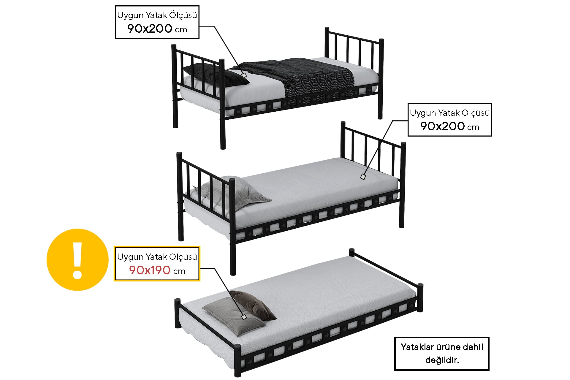 Argimo Zambak Yavrulu Genç Çocuk Odası Metal Ranza ve Karyola