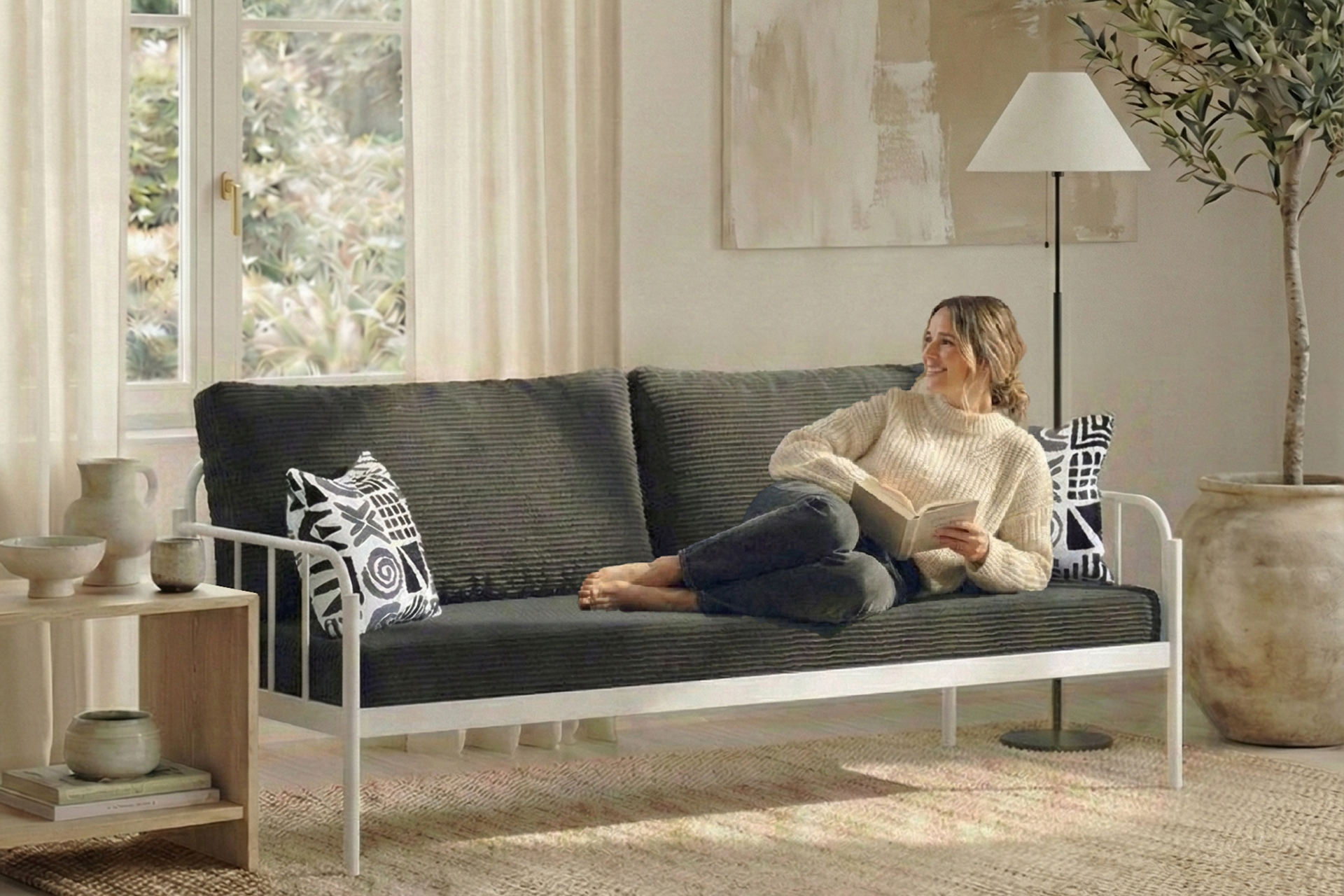 Argimo Sofia Kırlentli Minderli Metal Karyola