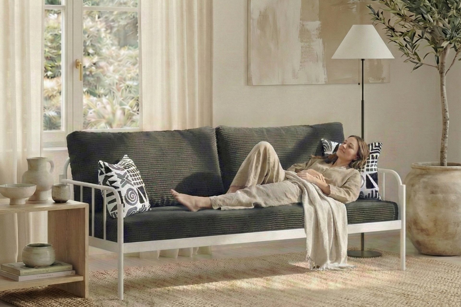 Argimo Sofia Kırlentli Minderli Metal Karyola