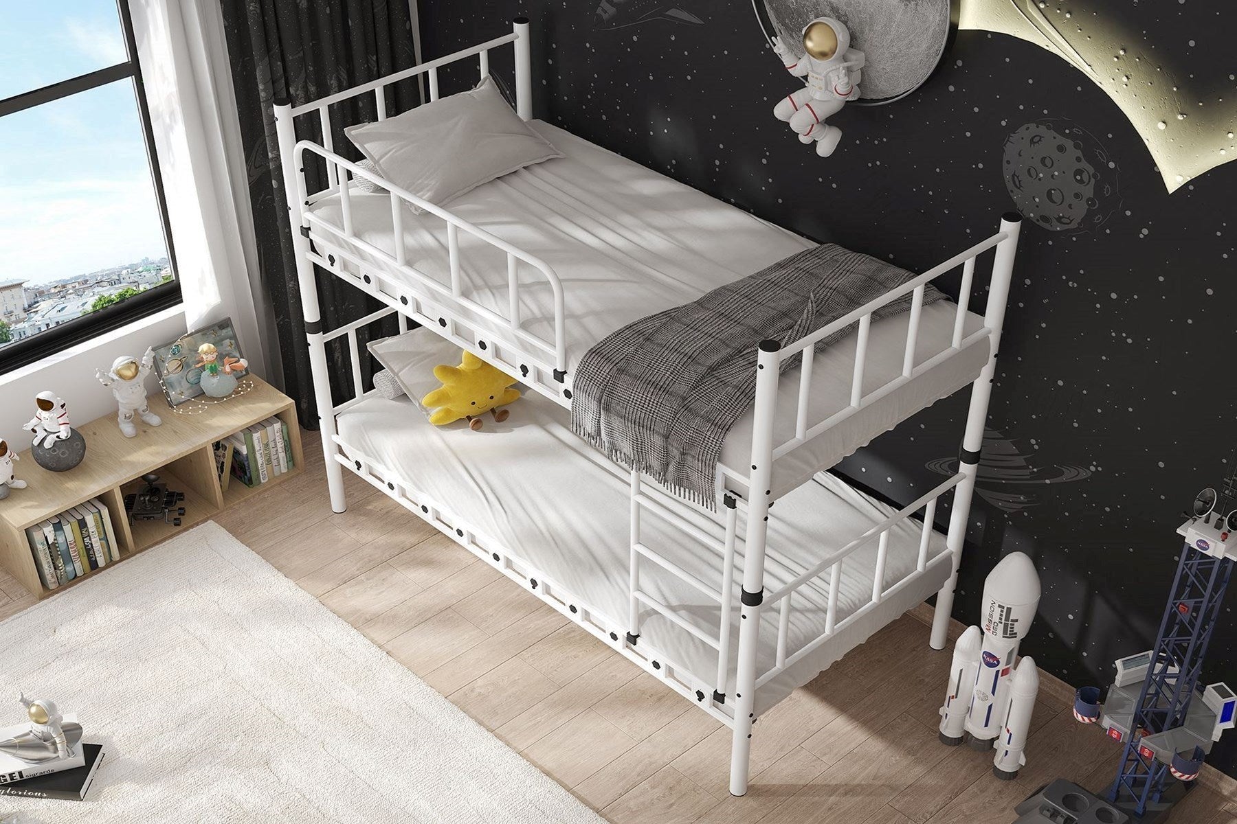 Argimo Zambak Genç Çocuk Yatak Odası Metal Ranza ve Karyola