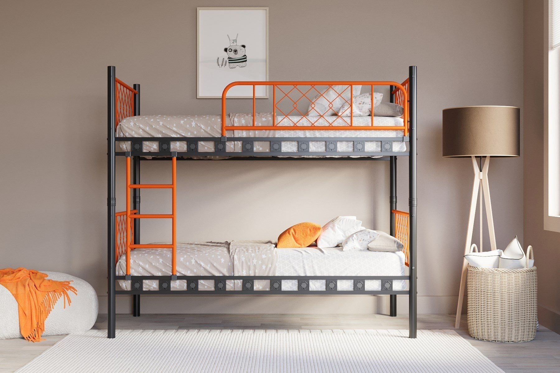 Argimo Metis Genç Çocuk Yatak Odası Metal Ranza ve Karyola