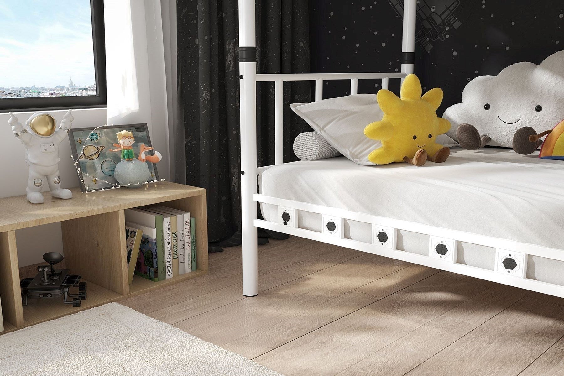 Argimo Zambak Genç Çocuk Yatak Odası Metal Ranza ve Karyola