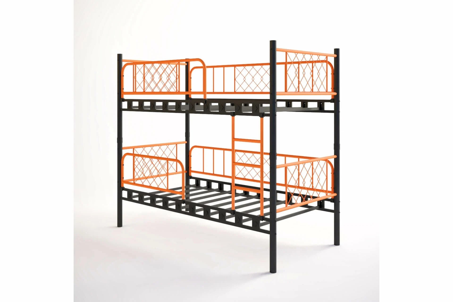 Argimo Metis Siyah Turuncu Çift Katlı Ekstra Korkuluklu Güvenlikli Ranza - Argimo