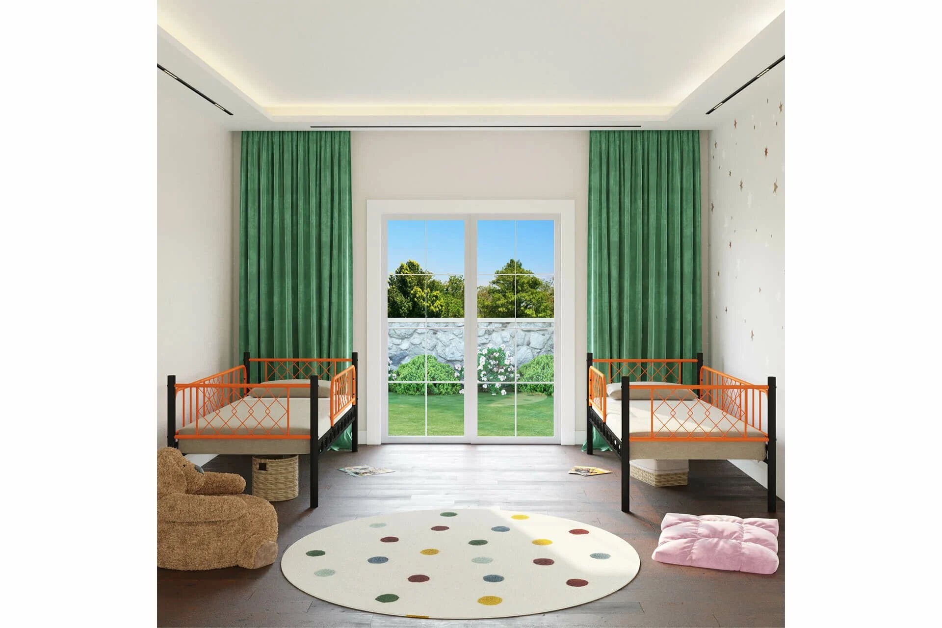 Argimo Metis Siyah Turuncu Çift Katlı Ekstra Korkuluklu Güvenlikli Ranza - Argimo