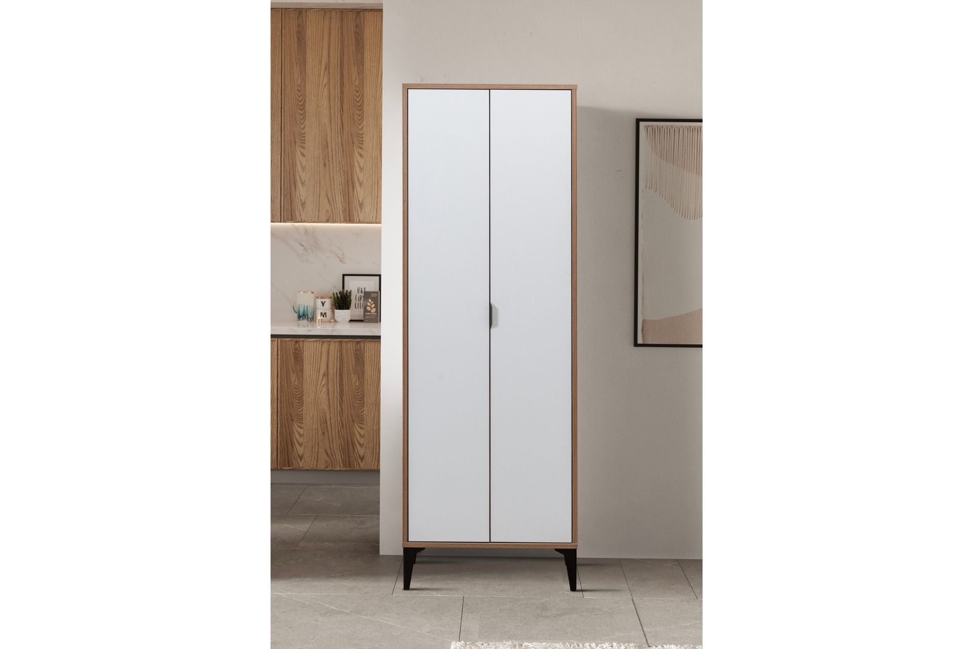 Argimo Arya 2 Kapaklı Çok Amaçlı Dolap 37x65x190 cm Beyaz