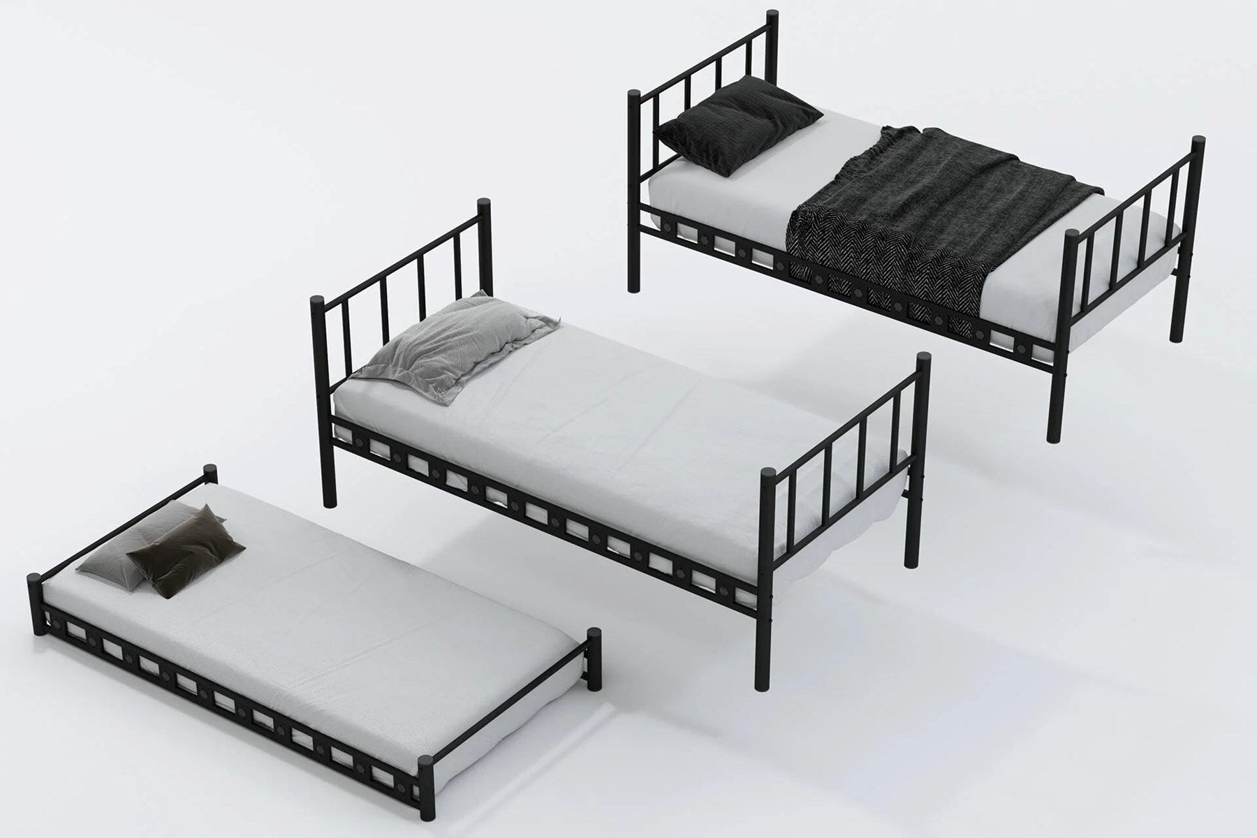 Argimo Zambak Yavrulu Genç Çocuk Odası Metal Ranza ve Karyola