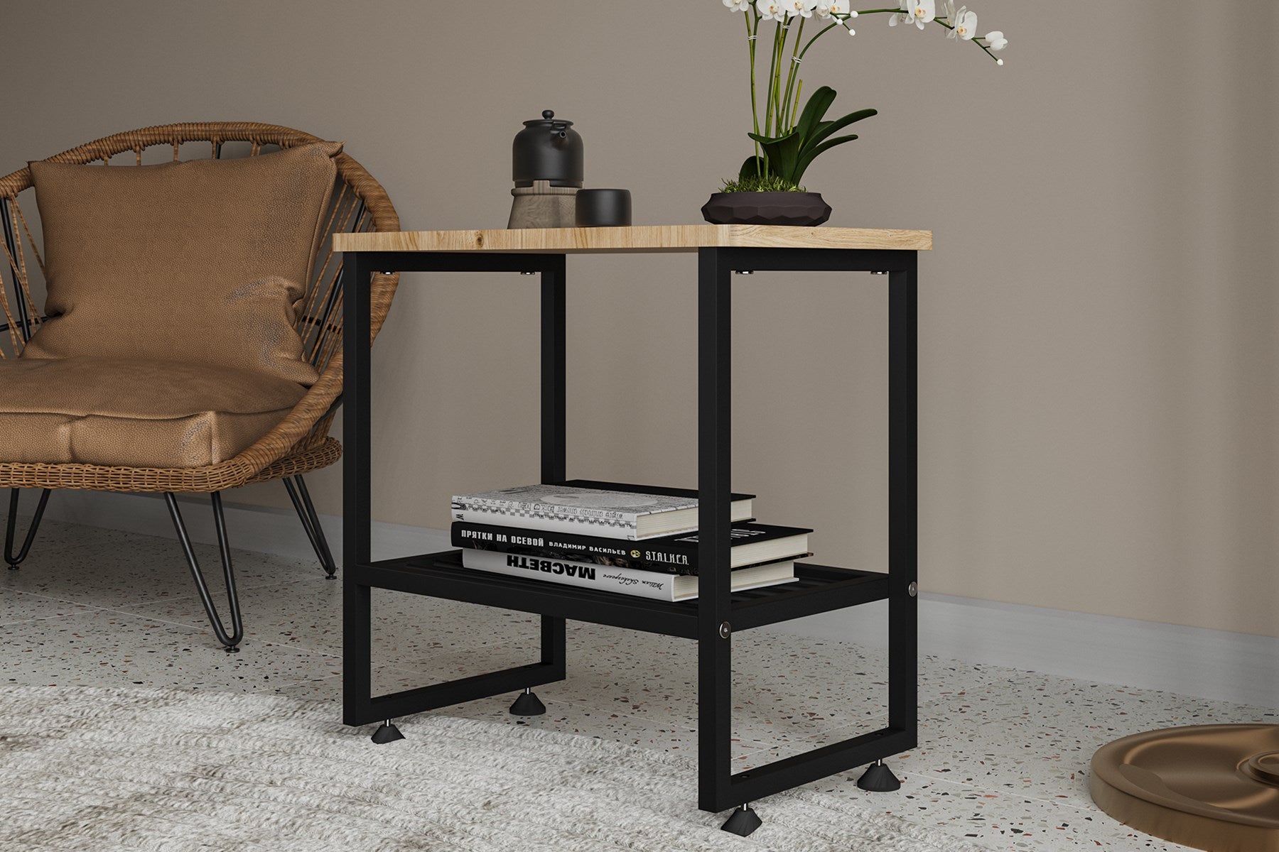 Argimo Legno Metal Baş Ucu Komodin