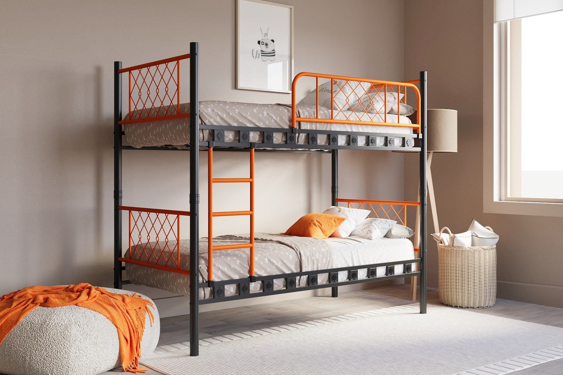 Argimo Metis Genç Çocuk Yatak Odası Metal Ranza ve Karyola