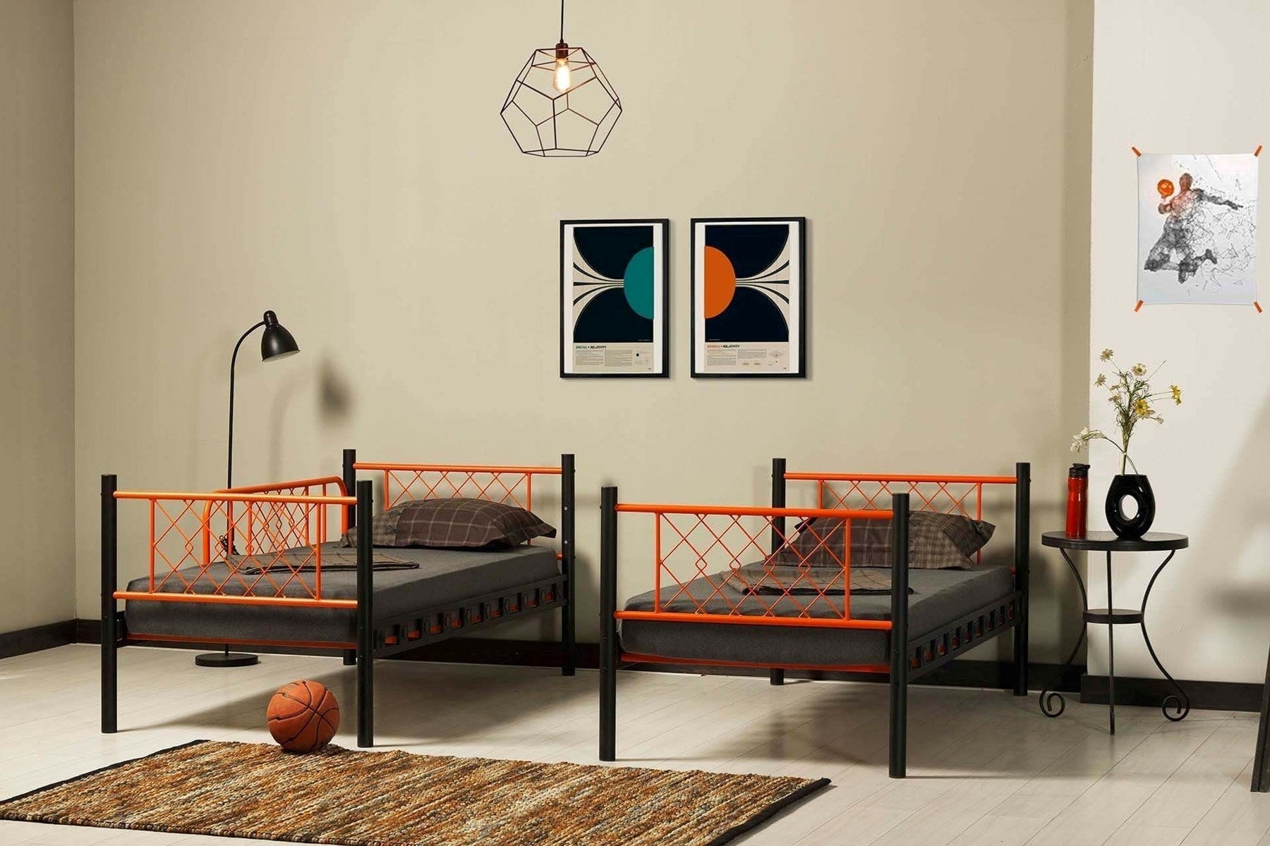 Argimo Metis Genç Çocuk Yatak Odası Metal Ranza ve Karyola