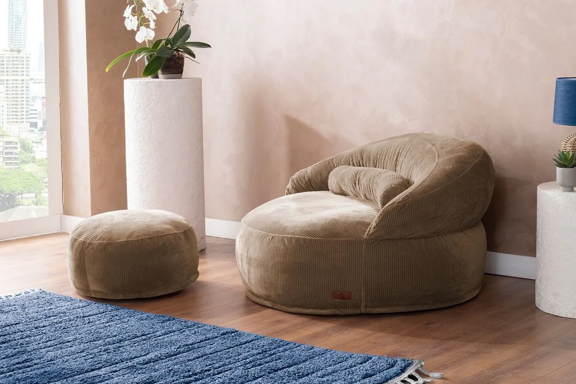 Argimo Elissa Yıkanabilir Tek Kişilik Berjer Puf Dinlenme Koltuğu