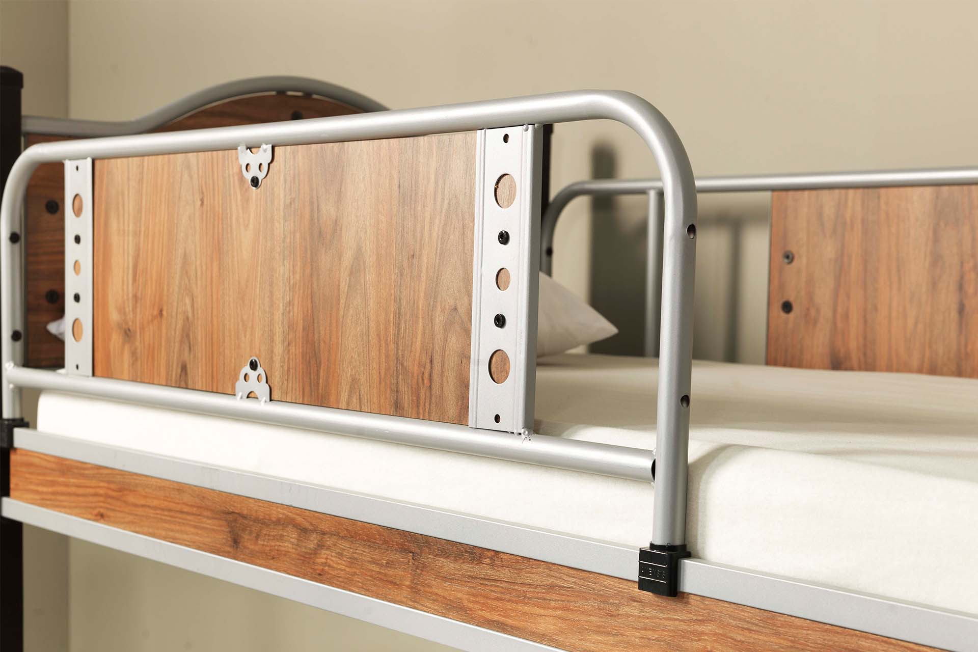 Argimo İnci Genç Çocuk Odası Metal Ahşap Siyah Ranza ve Karyola