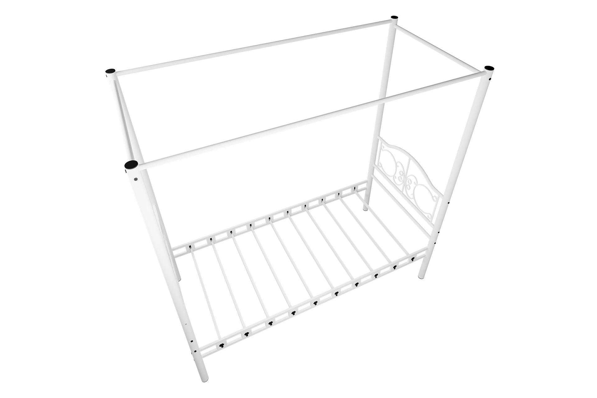 Argimo Pero Sultan Tek Kişilik Başlıklı Metal Beyaz Karyola (Cibinliksiz)