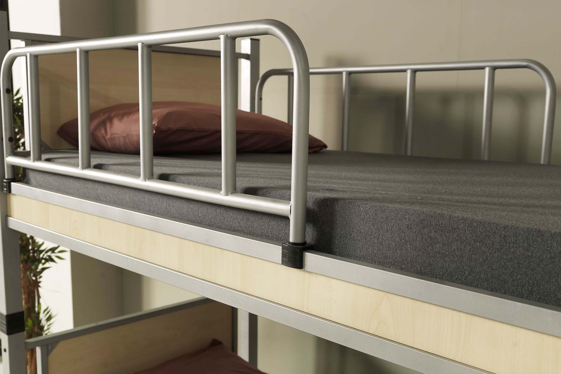 Argimo Yurt Genç Çocuk Odası Metal Ahşap Gri Ranza ve Karyola - Argimo