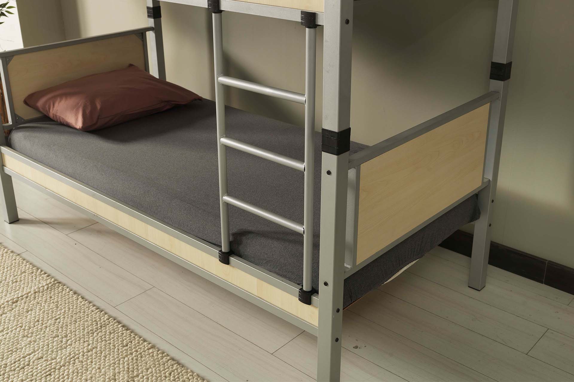 Argimo Yurt Genç Çocuk Odası Metal Ahşap Gri Ranza ve Karyola - Argimo