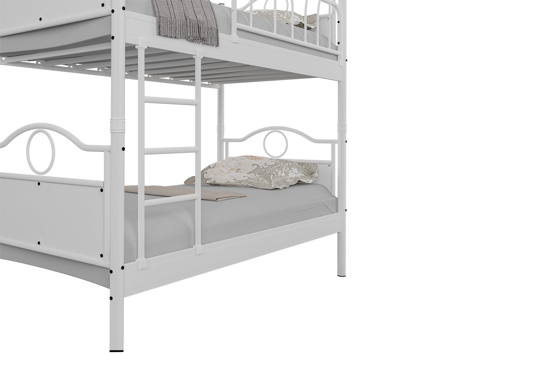 Argimo Zümrüt Genç Çocuk Odası Beyaz Metal Ranza ve Karyola