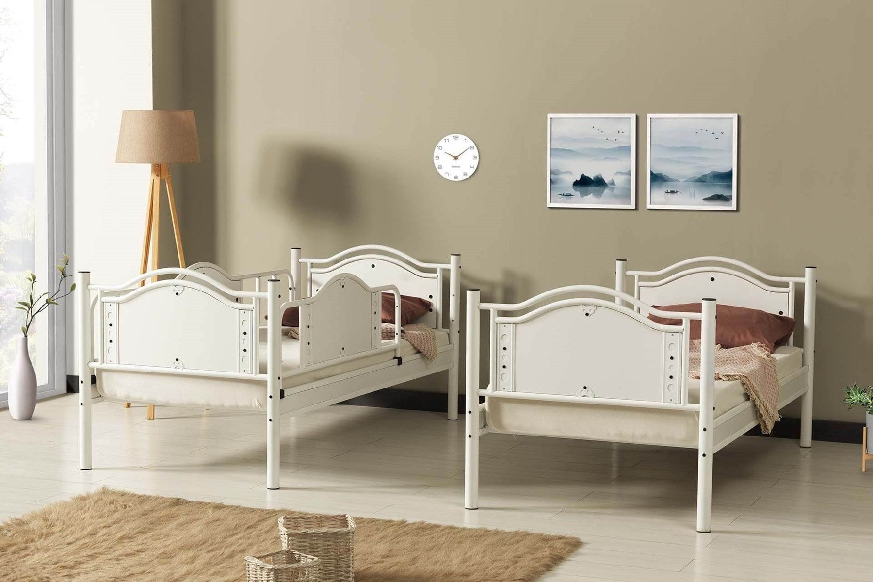 Argimo Avangard Genç Çocuk Odası Ahşap Başlıklı Metal Ranza ve Karyola