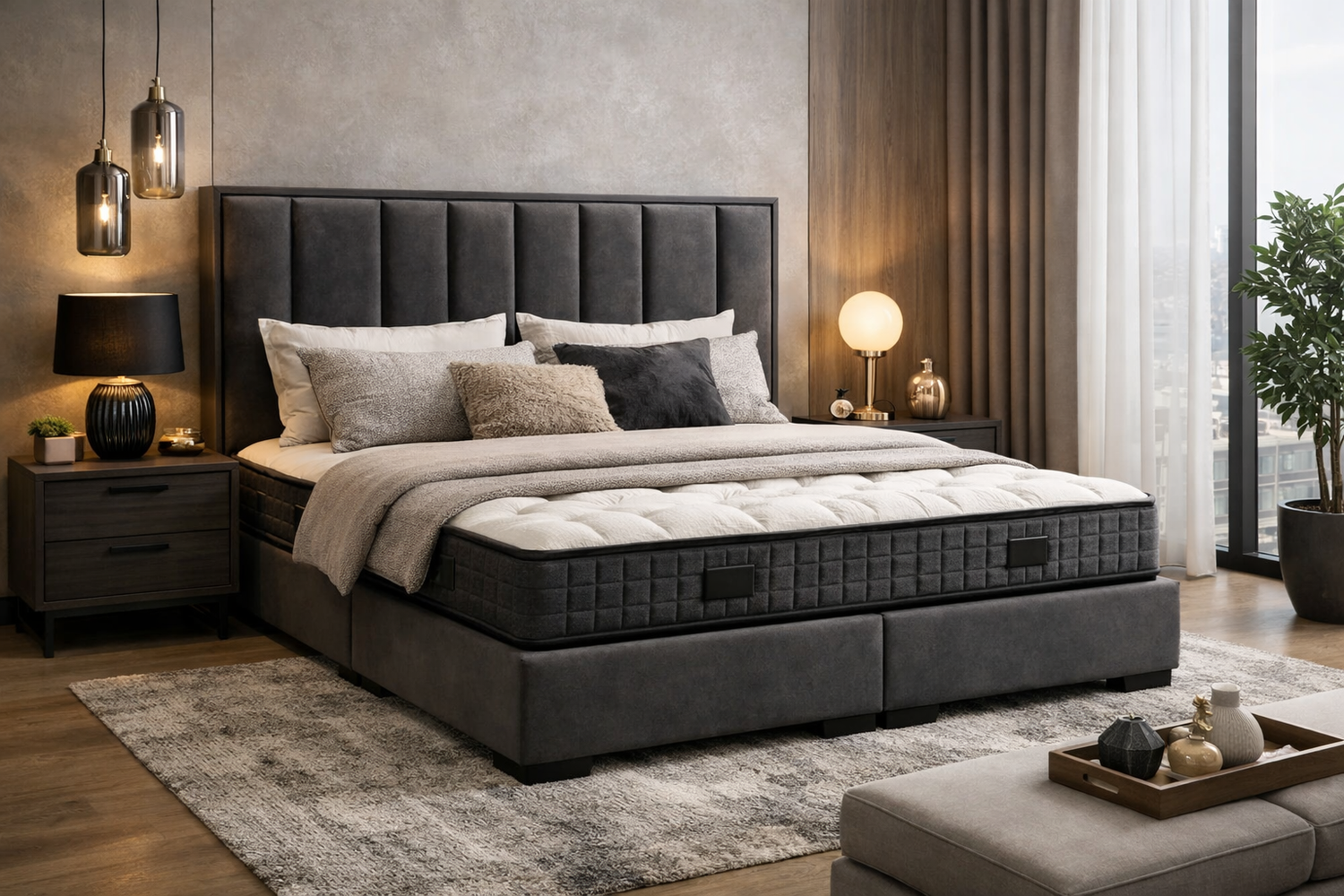 Çift Kişilik Baza + Başlık + Yatak Takımı 160x200 cm: Konfor ve Estetiği Birleştiren Seçim