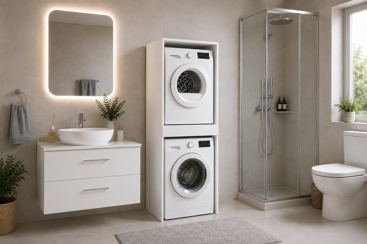 Argimo Senfoni Çamaşır ve Kurutma Makinesi Dolabı Tek Çekmeceli 67x67x190