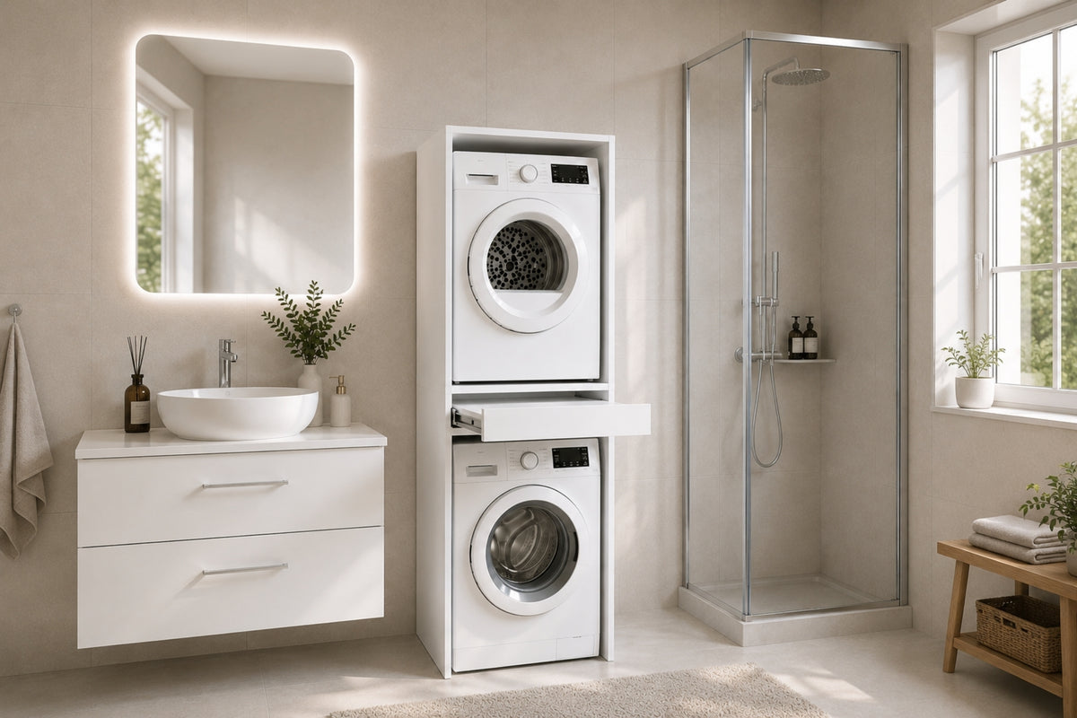 Argimo Senfoni Çamaşır ve Kurutma Makinesi Dolabı Tek Çekmeceli 67x67x190