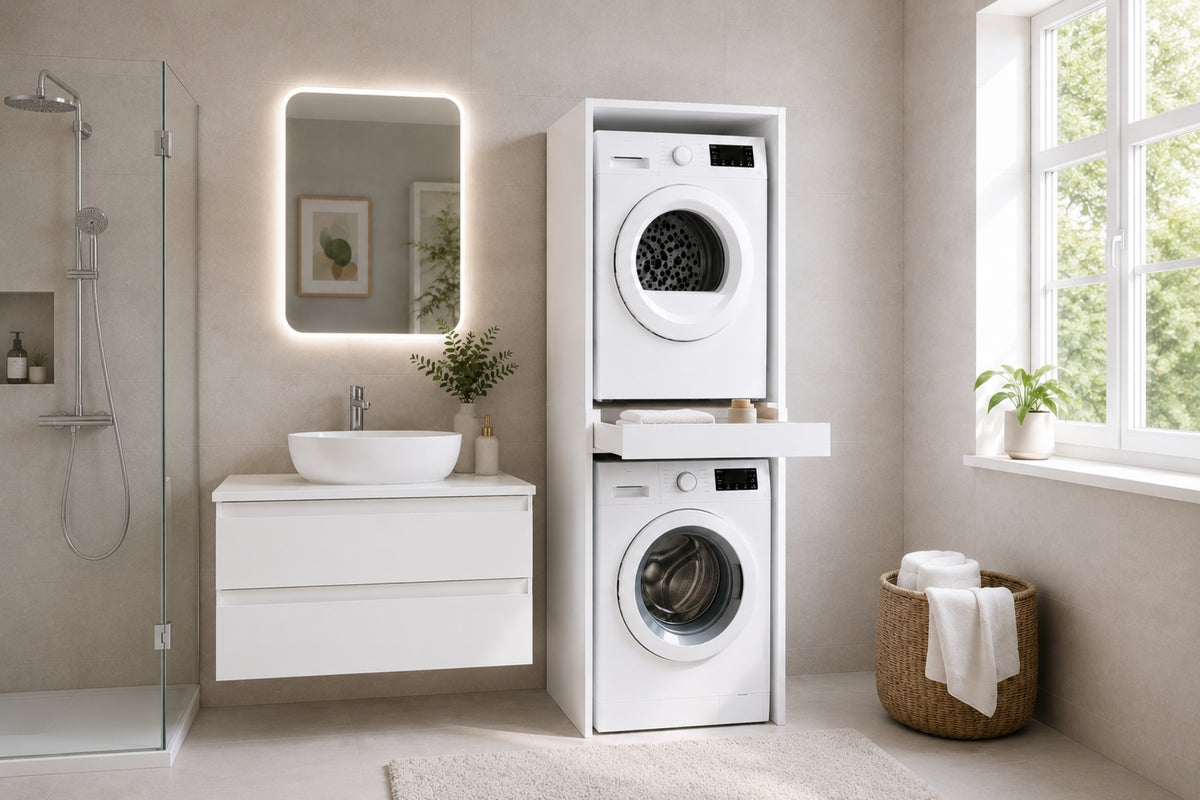 Argimo Senfoni Çamaşır ve Kurutma Makinesi Dolabı Tek Çekmeceli 67x67x190
