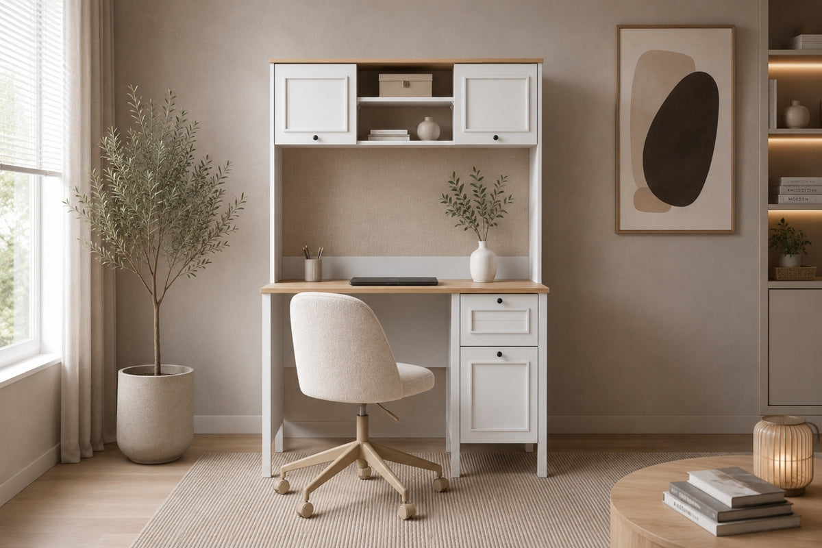 Argimo Talia Raflı Çalışma Masası 65x121x185 cm Açık Gri