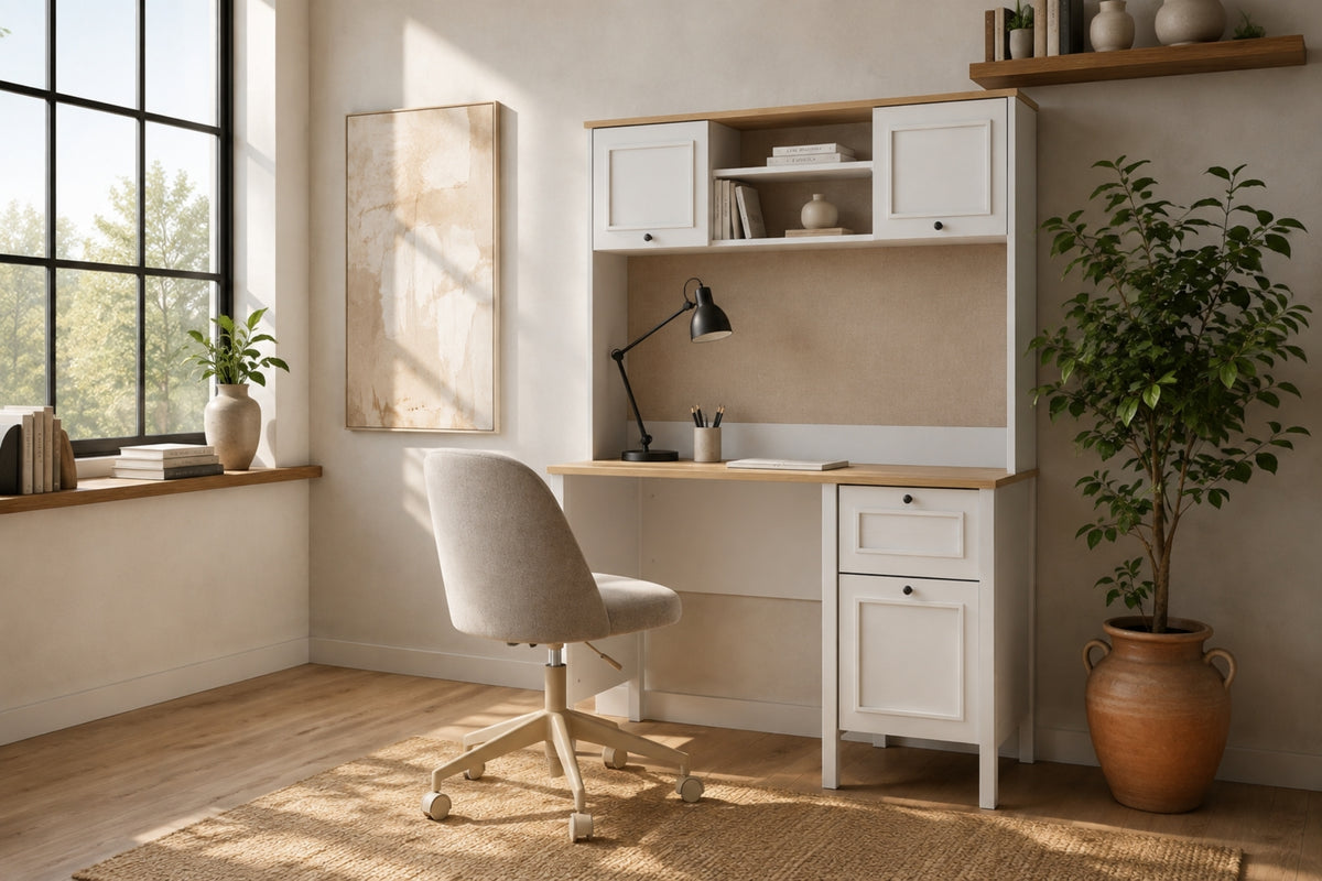Argimo Talia Raflı Çalışma Masası 65x121x185 cm Açık Gri
