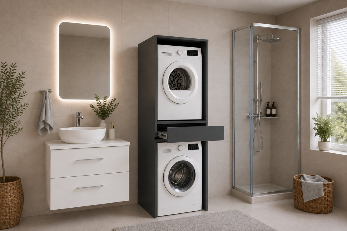 Argimo Senfoni Çamaşır ve Kurutma Makinesi Dolabı Tek Çekmeceli 67x67x190